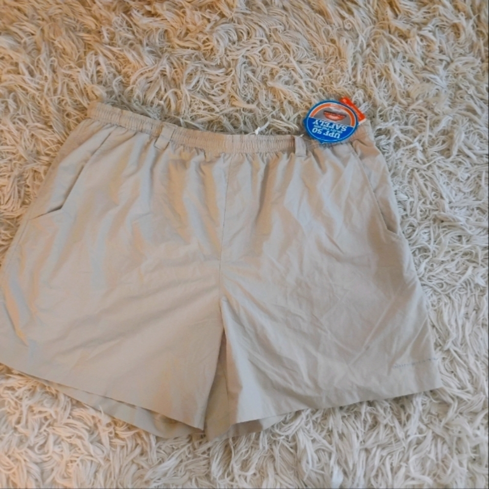 Columbia PFG Backcast III Water Short Beige 2XL 8" Inseam Omni-Shade NWT